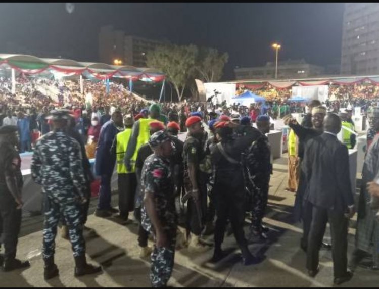 BREAKING: Tension At Eagle Square As Amaechi, Rivers State Delegates Allege Rigging of APC Presidential Primary